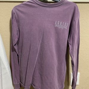 Purple Aggie comfort color long sleeve tee shirt